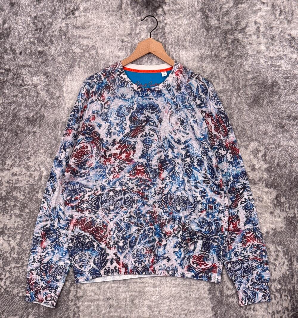 Robert Graham Sweater Large Mens Classic Fit Cotton Linen Knit Pullover